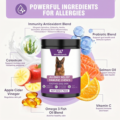 Woofcrunch™ Multivitamins Daily Soft Chews – Advanced Canine Allergy Defense & Itch Relief Formula