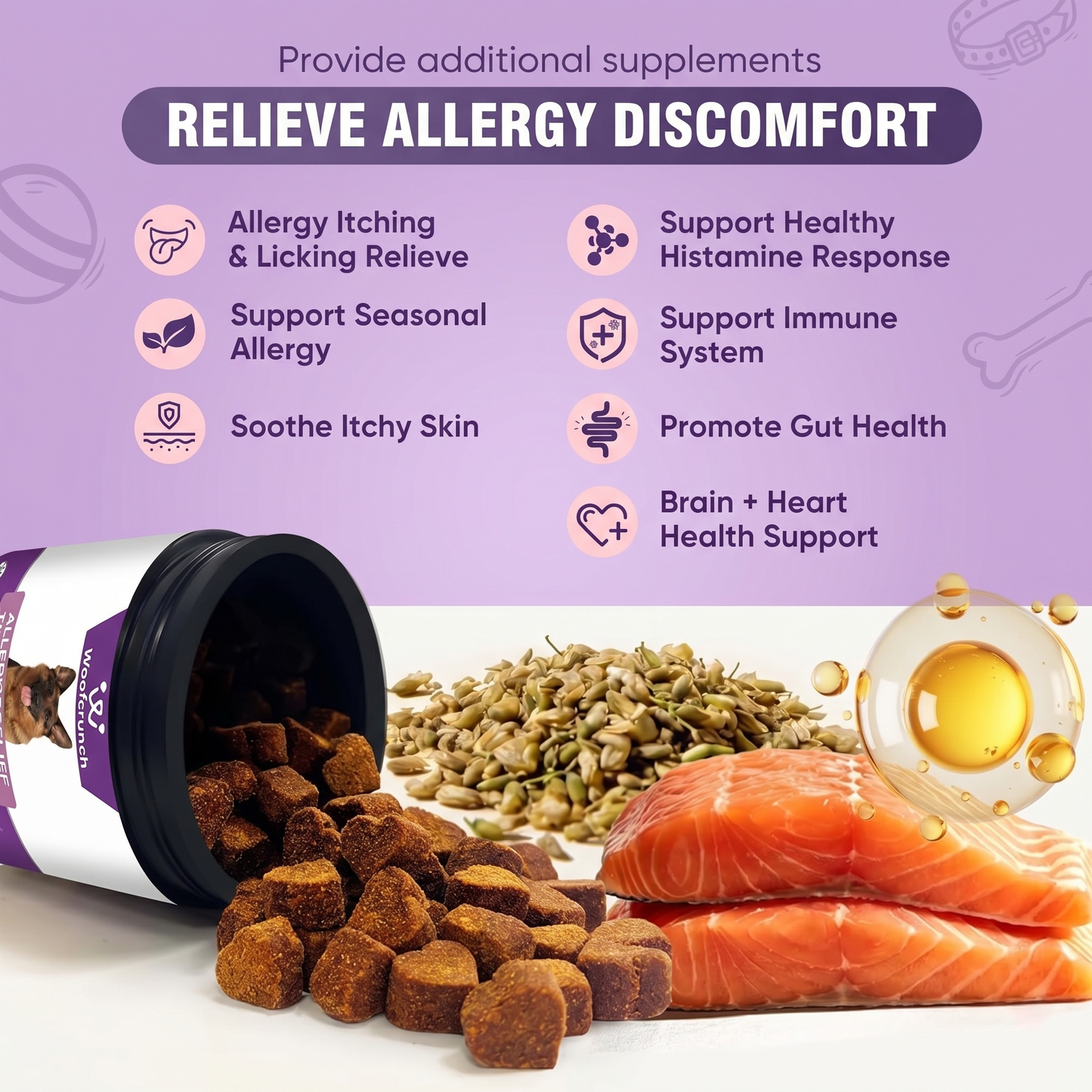 Woofcrunch™ Multivitamins Daily Soft Chews – Advanced Canine Allergy Defense & Itch Relief Formula